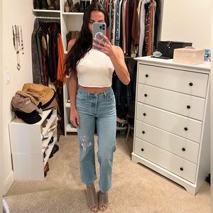 TopShop open back halter crop top